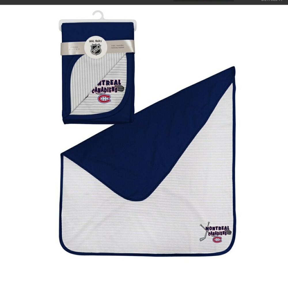NWT NHL Baby 2- Reversible Receiving Blanket